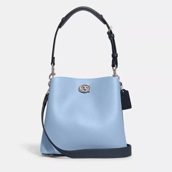 NWOT Coach Willow Bucket Bag Crossbody Purse in Colorblock Pool Blue - Picture 1 of 16